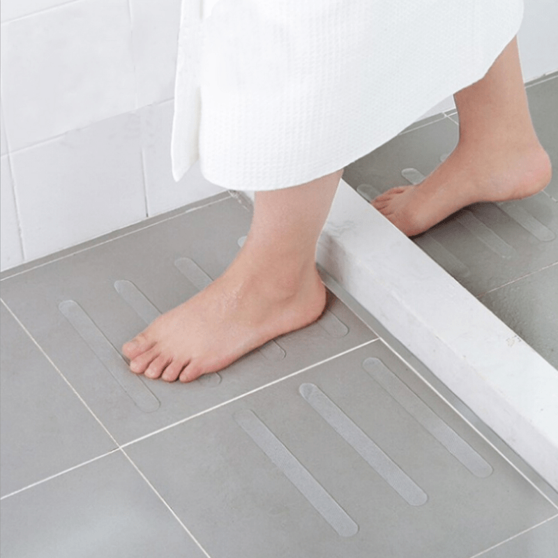 Non Slip Bathroom Mat with Grip Stickers and Safety Tape - 20x2cm PVC Shower Strips Flooring Pad for Anti-Slip Protection