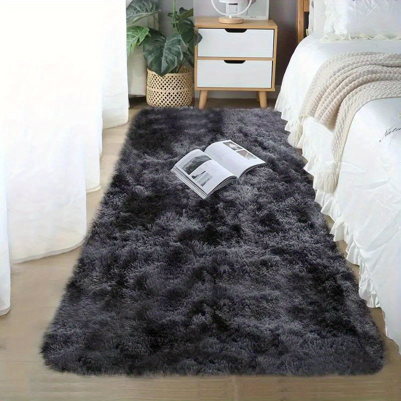 Luxurious Plush PV Pile Mat - Scandinavian Style, Cozy & Stain-Resistant, Ideal for Bedroom & Living Room, Soft Polyester, Non-Slip, Easy to Clean, Multiple Colors Available, Ideal Living Room Rug