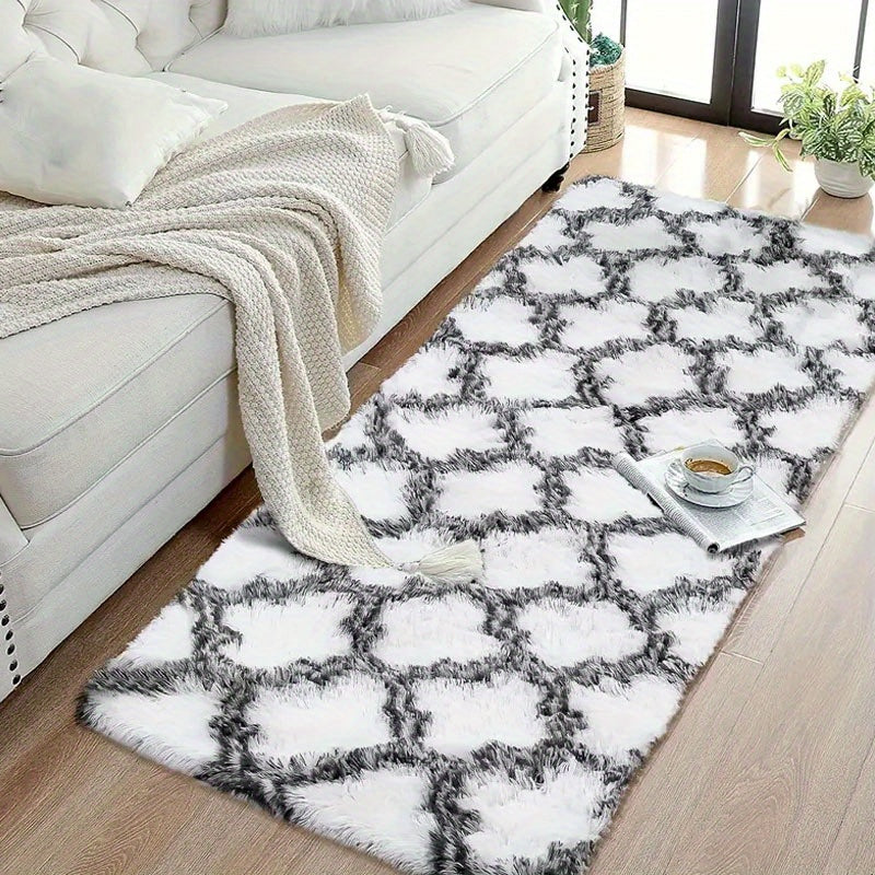 Luxurious Plush PV Pile Mat - Scandinavian Style, Cozy & Stain-Resistant, Ideal for Bedroom & Living Room, Soft Polyester, Non-Slip, Easy to Clean, Multiple Colors Available, Ideal Living Room Rug