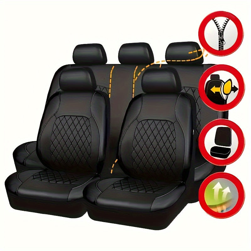 High-end PU leather car seat cover set, scratch-resistant and durable for most vehicles.