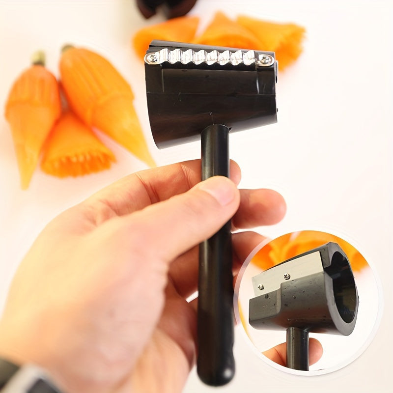 One-piece Stainless Steel Handheld Vegetable Spiralizer - Ideal for Unique Garnishes and Easy Cutting of Carrots, Cucumbers, and Various Fruits in the Kitchen