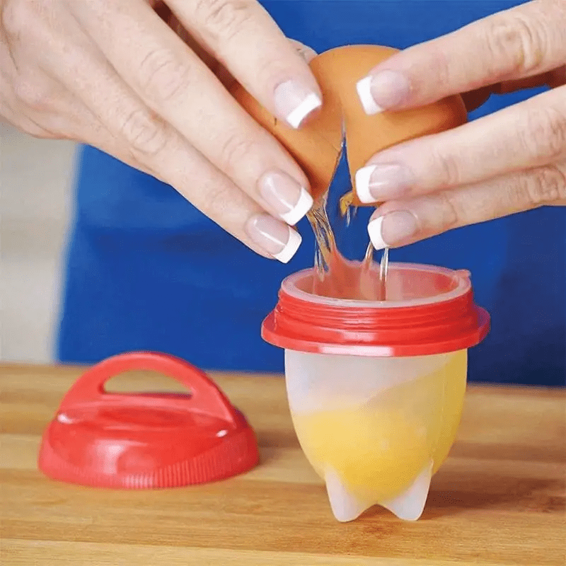 4 Silicone Egg Poachers, Non-Stick, High-Temperature Resistant, Easy-to-Use Cups for Cooking Perfect Shellless Eggs and Breakfast Prep