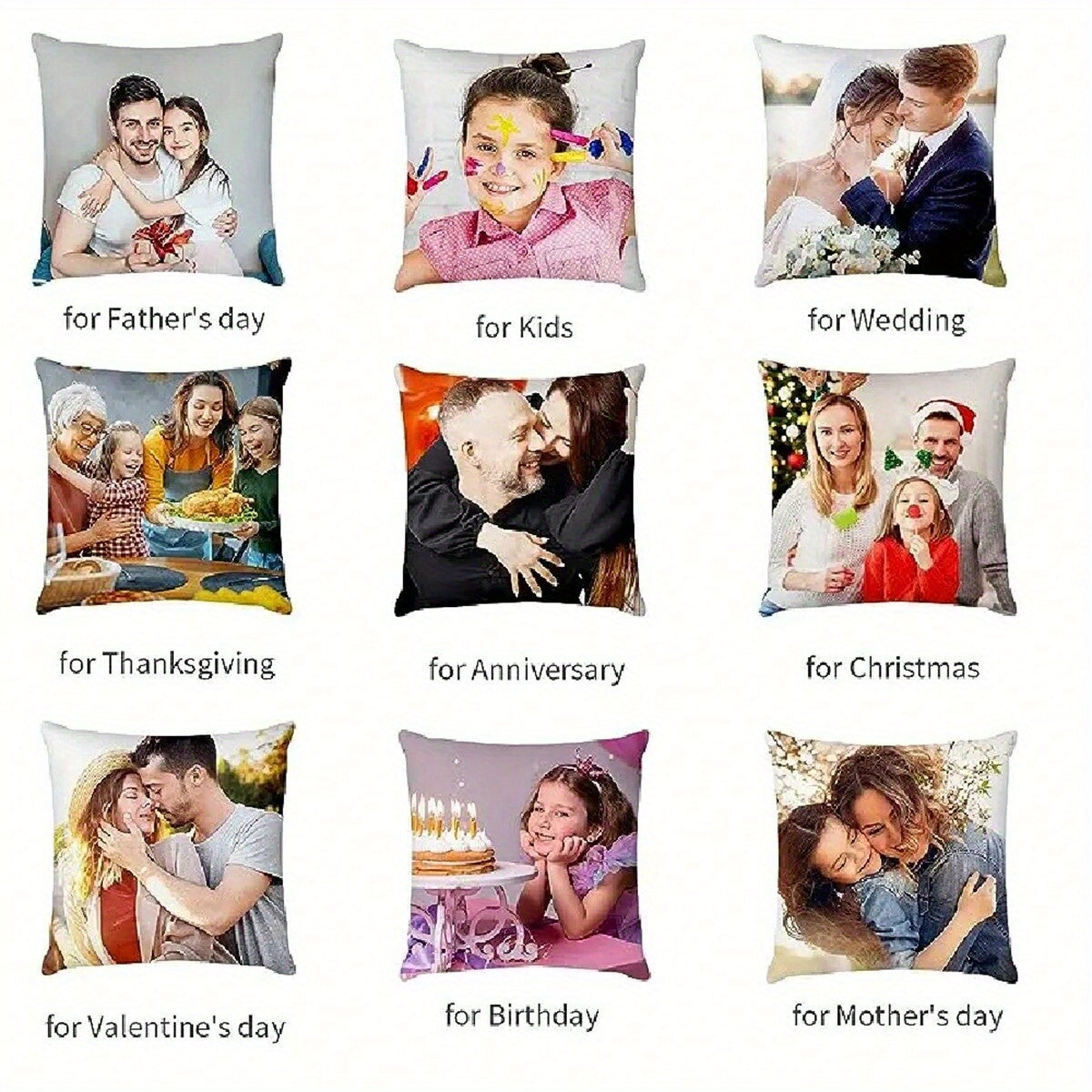 Personalized Photo Pillowcase - Single Custom Peach Skin Cushion Cover with Personalized Print - Perfect for Family, Pets, Special Events, Home & Party Decor - Made of Polyester, Woven Fabric