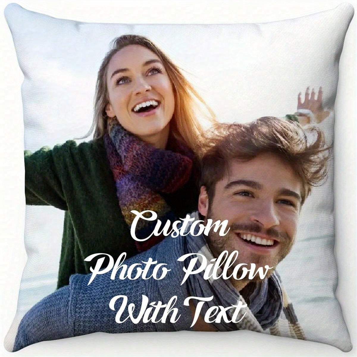 Personalized Photo Pillowcase - Single Custom Peach Skin Cushion Cover with Personalized Print - Perfect for Family, Pets, Special Events, Home & Party Decor - Made of Polyester, Woven Fabric