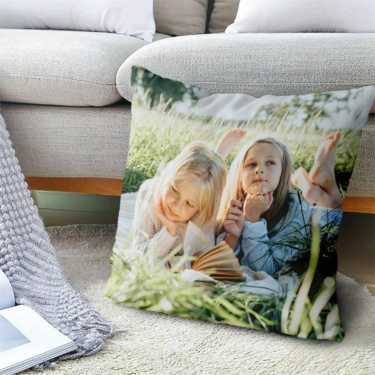 Personalized Photo Pillowcase - Single Custom Peach Skin Cushion Cover with Personalized Print - Perfect for Family, Pets, Special Events, Home & Party Decor - Made of Polyester, Woven Fabric