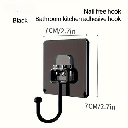 5 sturdy adhesive wall hooks for coats, hats, towels, and keys. Easy to install and ideal for use in bathroom, kitchen, and home.