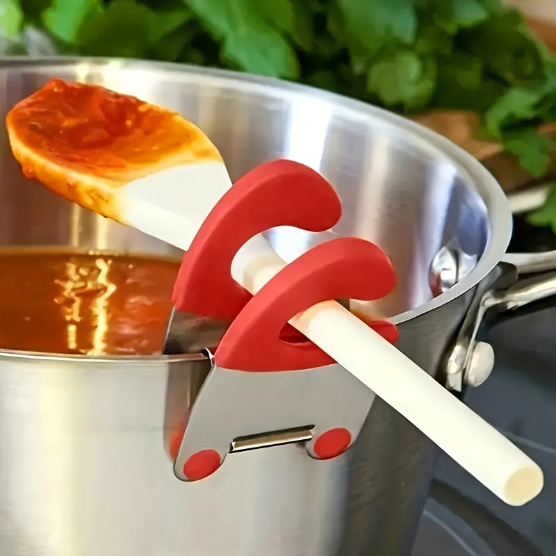 Wishing you a blessed Eid Al-Adha! Introducing the 1pc Multifunctional Stainless Steel Pot Edge Grip Holder. This non-slip side clip is perfect for soup spoons and doubles as an anti-scald pot support rack. A must-have kitchen tool for cooking and food