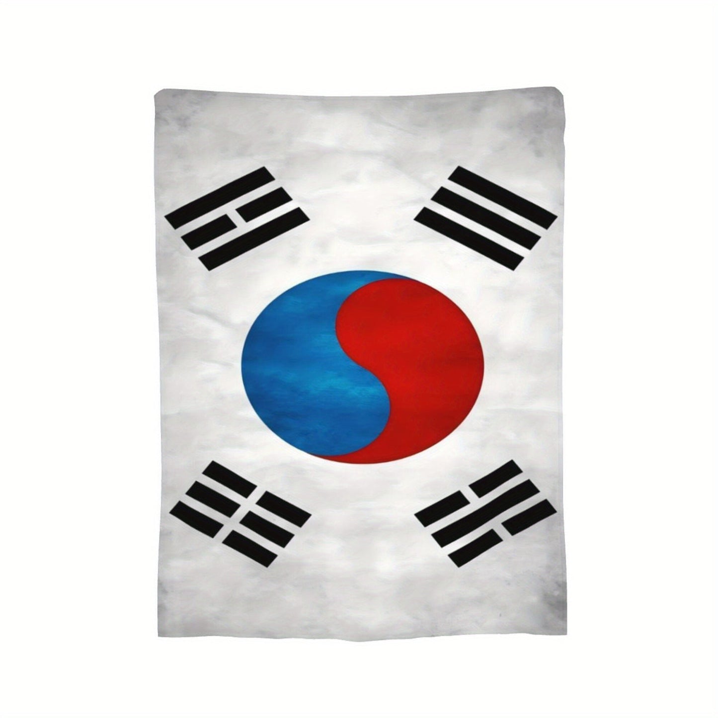 Cozy and Lightweight Flannel Fleece Throw Blanket with South Korea Flag Design, Perfect for All Seasons and Multiple Uses Such as Sofa, Bedroom, Camping, and Travel. Made of 100% Polyester Non-Woven Material with Digital Print, this Blanket is Soft and