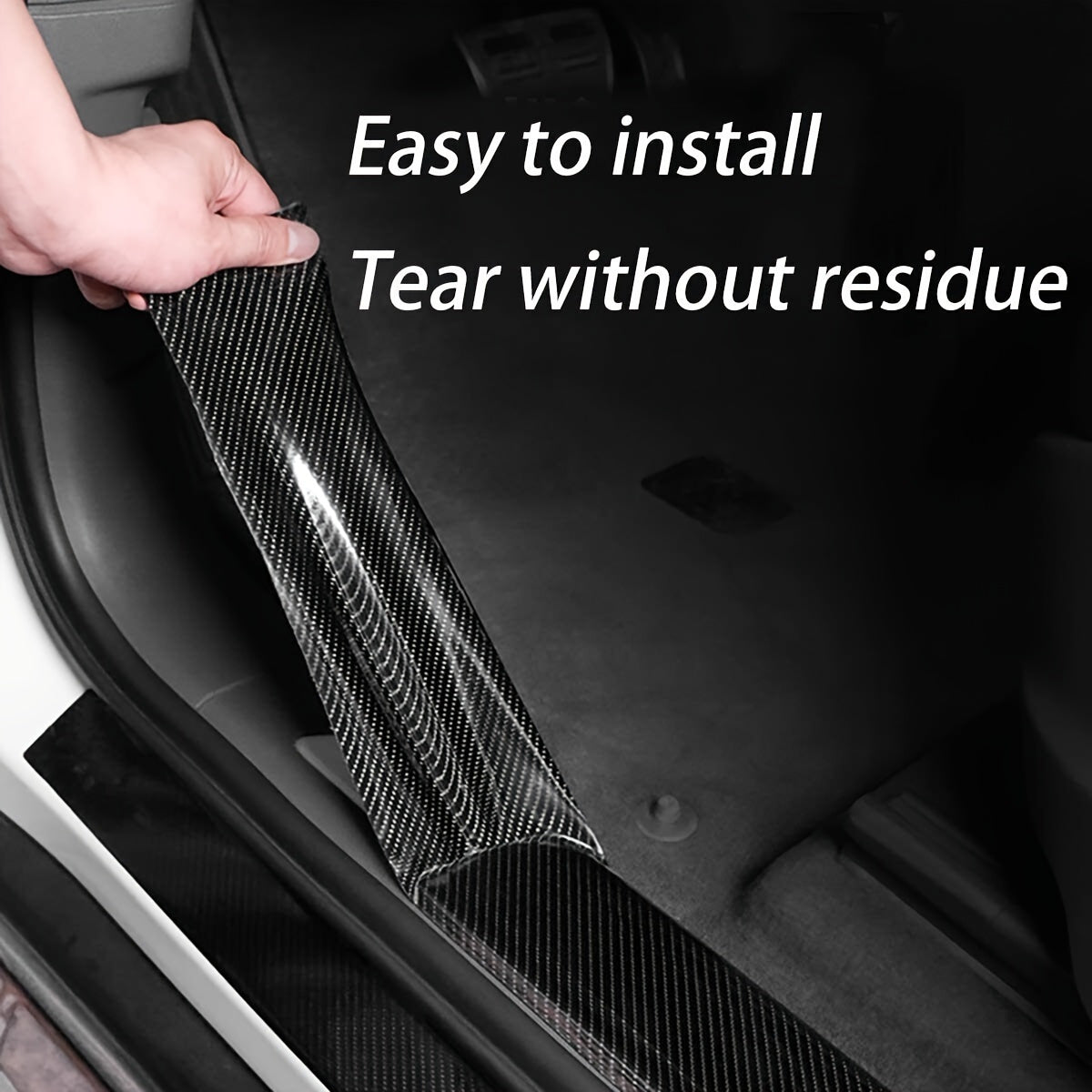 Durable PVC car door sill protector prevents scratches for stylish interior protection.