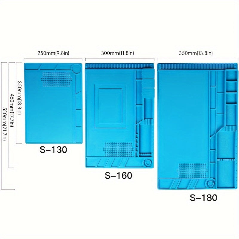 High-Density Silicone Electronics Soldering Mat - Heat Resistant, Anti-Corrosion with Magnetic Positioning, Ideal for Phone & Computer Repairs | Durable, Non-Slip, Easy to Clean