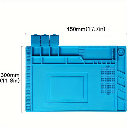 High-Density Silicone Electronics Soldering Mat - Heat Resistant, Anti-Corrosion with Magnetic Positioning, Ideal for Phone & Computer Repairs | Durable, Non-Slip, Easy to Clean