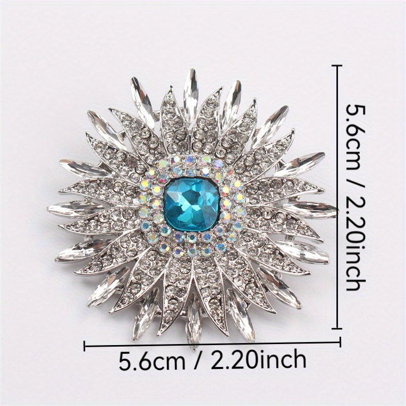 Luxurious Rhinestone Floral Brooch Pin - Featuring an Elegant Irregular Flower Design, This Sparkling Fashion Accessory is Perfect for Travel, Parties, and Daily Wear. The Ideal Christmas Gift for Yourself or a Loved One (1 Piece)