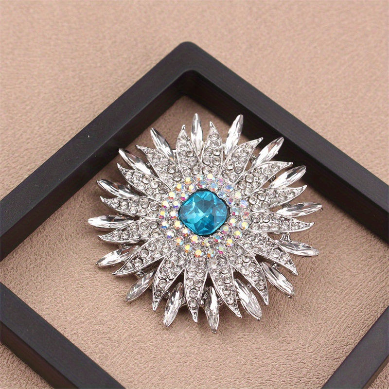 Luxurious Rhinestone Floral Brooch Pin - Featuring an Elegant Irregular Flower Design, This Sparkling Fashion Accessory is Perfect for Travel, Parties, and Daily Wear. The Ideal Christmas Gift for Yourself or a Loved One (1 Piece)