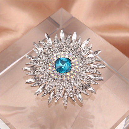 Luxurious Rhinestone Floral Brooch Pin - Featuring an Elegant Irregular Flower Design, This Sparkling Fashion Accessory is Perfect for Travel, Parties, and Daily Wear. The Ideal Christmas Gift for Yourself or a Loved One (1 Piece)