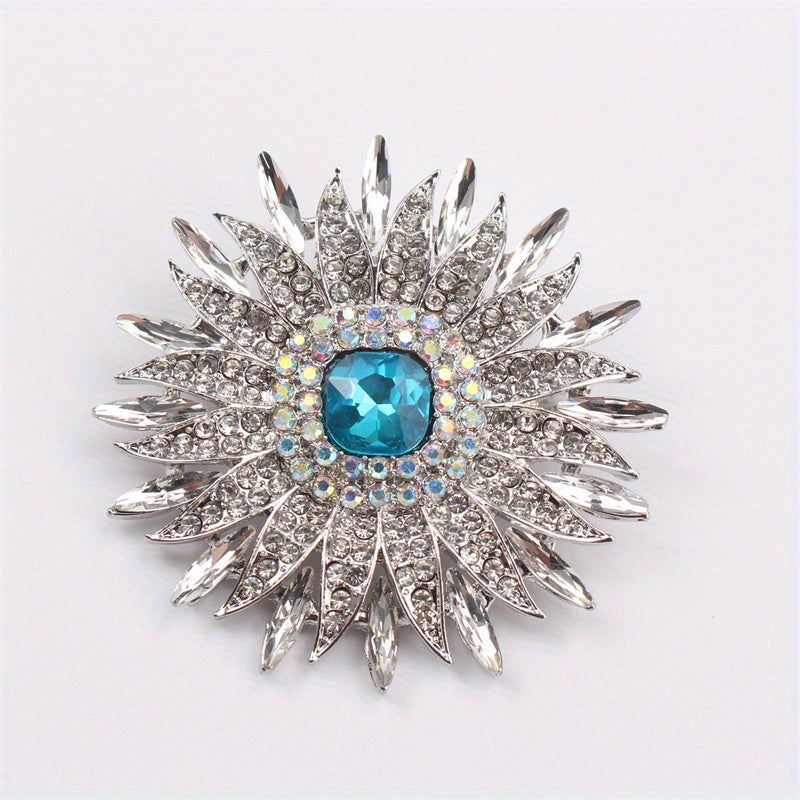 Luxurious Rhinestone Floral Brooch Pin - Featuring an Elegant Irregular Flower Design, This Sparkling Fashion Accessory is Perfect for Travel, Parties, and Daily Wear. The Ideal Christmas Gift for Yourself or a Loved One (1 Piece)