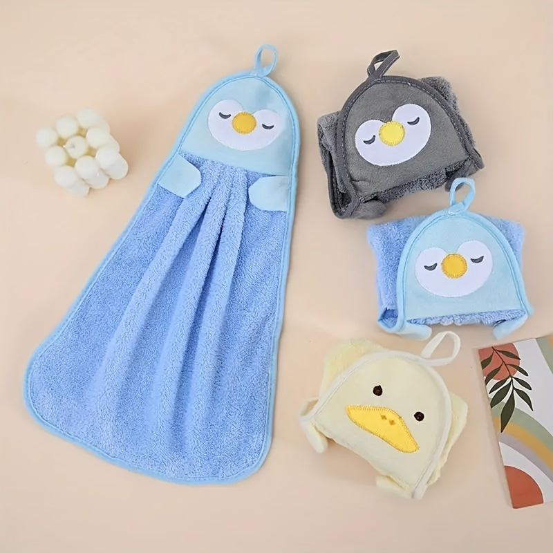 1pc Cute Cartoon Hand Towel: Soft, Absorbent, and Multifunctional for Household Cleaning and Bathroom Use.