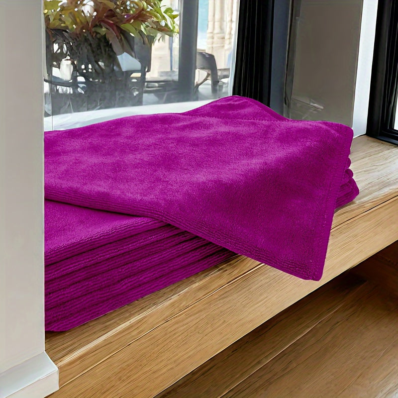 5-pack of burgundy towels and cloths made from skin-friendly, alcohol-free ultrafine fiber for all skin types.