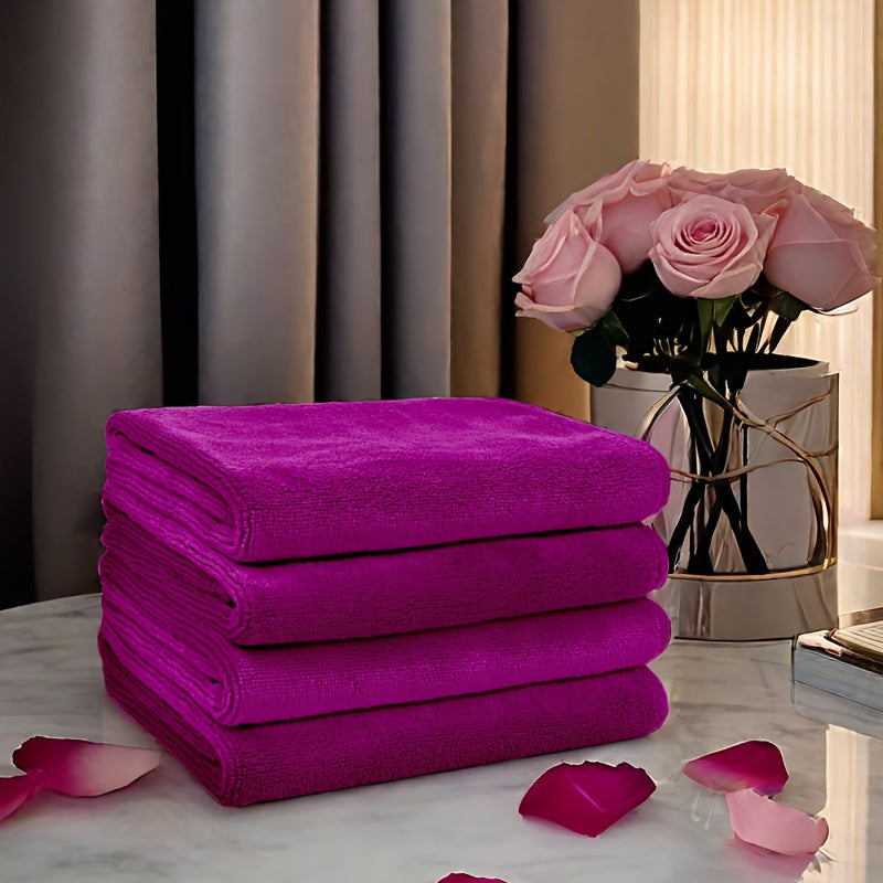 5-pack of burgundy towels and cloths made from skin-friendly, alcohol-free ultrafine fiber for all skin types.