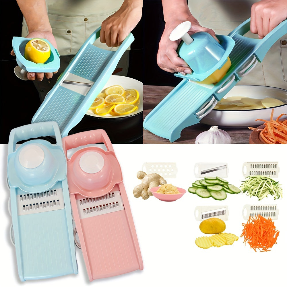 Set of 7 Multifunctional Manual Vegetable Choppers - Effortlessly Slice & Dice Potatoes, Onions, Cucumbers - Safe for Dishwasher, Essential Kitchen Tools for Food Preparation