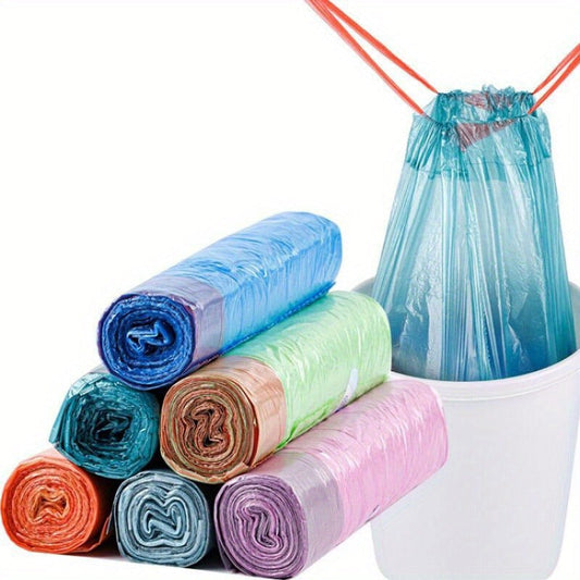 75 pieces of Kitchen Household Point Break Flat Mouth Garbage Bags, Thickened Sorting Plastic Bags, Disposable Bags - 5 Rolls of 1 piece each