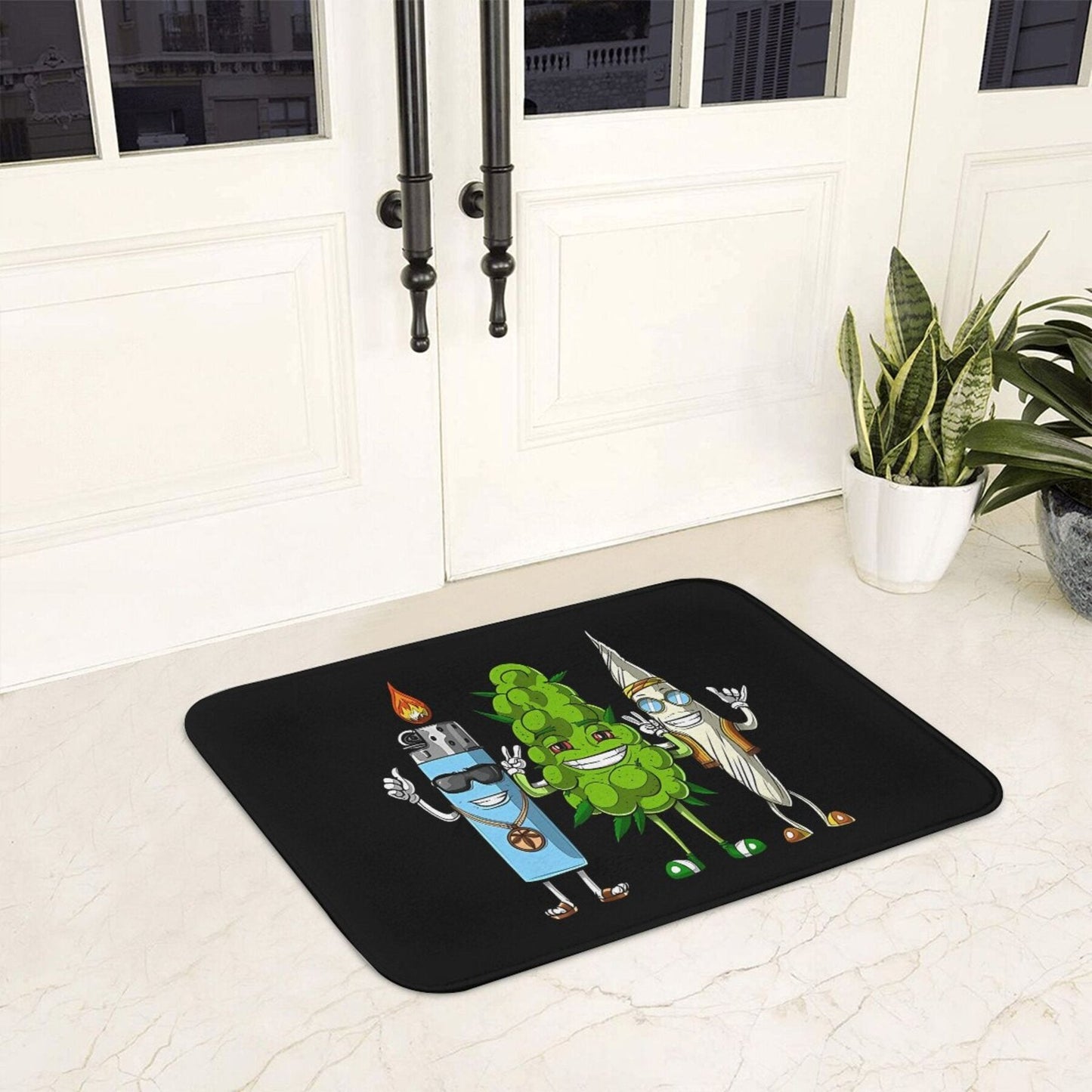 Weed Bud Joint Lighter Design Non-Slip Bathroom Mat features a 1pc design. This Machine Washable Polyester Lightweight Rectangle Mat is perfect for Bedroom or Home Decor. It is also a Welcome Doormat that is functional and stylish.