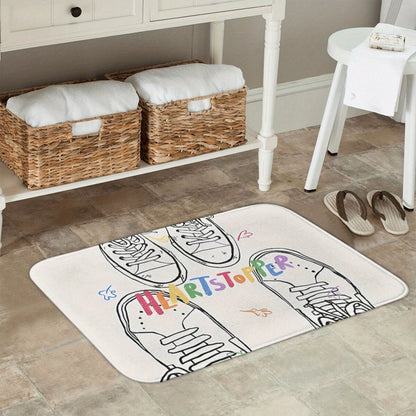 Polyester Non-Slip Doormat with Heartstopper Nick and Charlie Shoes Design, Machine Washable, Lightweight Home Decor for Entryway, Bedroom, Balcony, Carpet - 1 piece