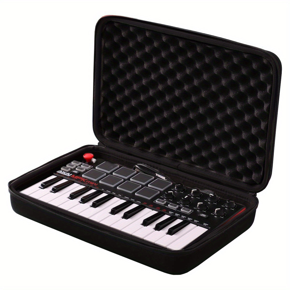 Travel carry case for Akai Professional MPK Mini MK3/MKII/Play controller, hardshell EVA protective bag for 25-key USB MIDI controllers.