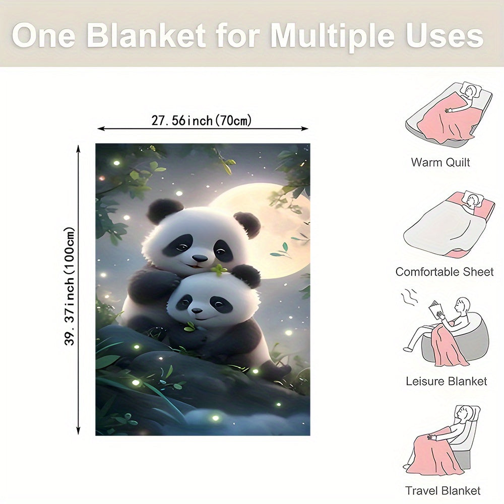 Ultra-Soft Flannel Throw Blanket with Panda Print - Cozy, Warm, and Versatile for Couch, Bed, Office, or Outdoors - Easy to Care For and Durable