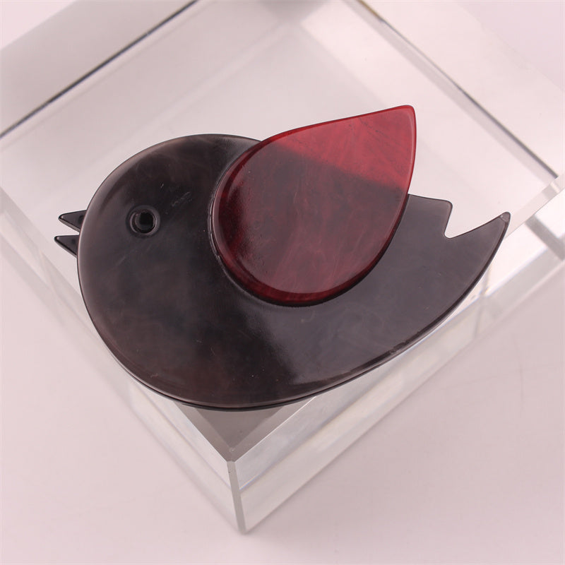 Charming Acrylic Bird Brooches - Quirky Animal Shaped Pins for Dresses, Unique Irregular Shape Simulated Accessories in Minimalist Style