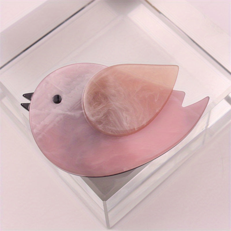 Charming Acrylic Bird Brooches - Quirky Animal Shaped Pins for Dresses, Unique Irregular Shape Simulated Accessories in Minimalist Style