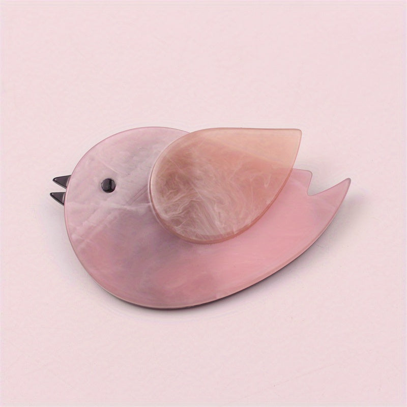 Charming Acrylic Bird Brooches - Quirky Animal Shaped Pins for Dresses, Unique Irregular Shape Simulated Accessories in Minimalist Style