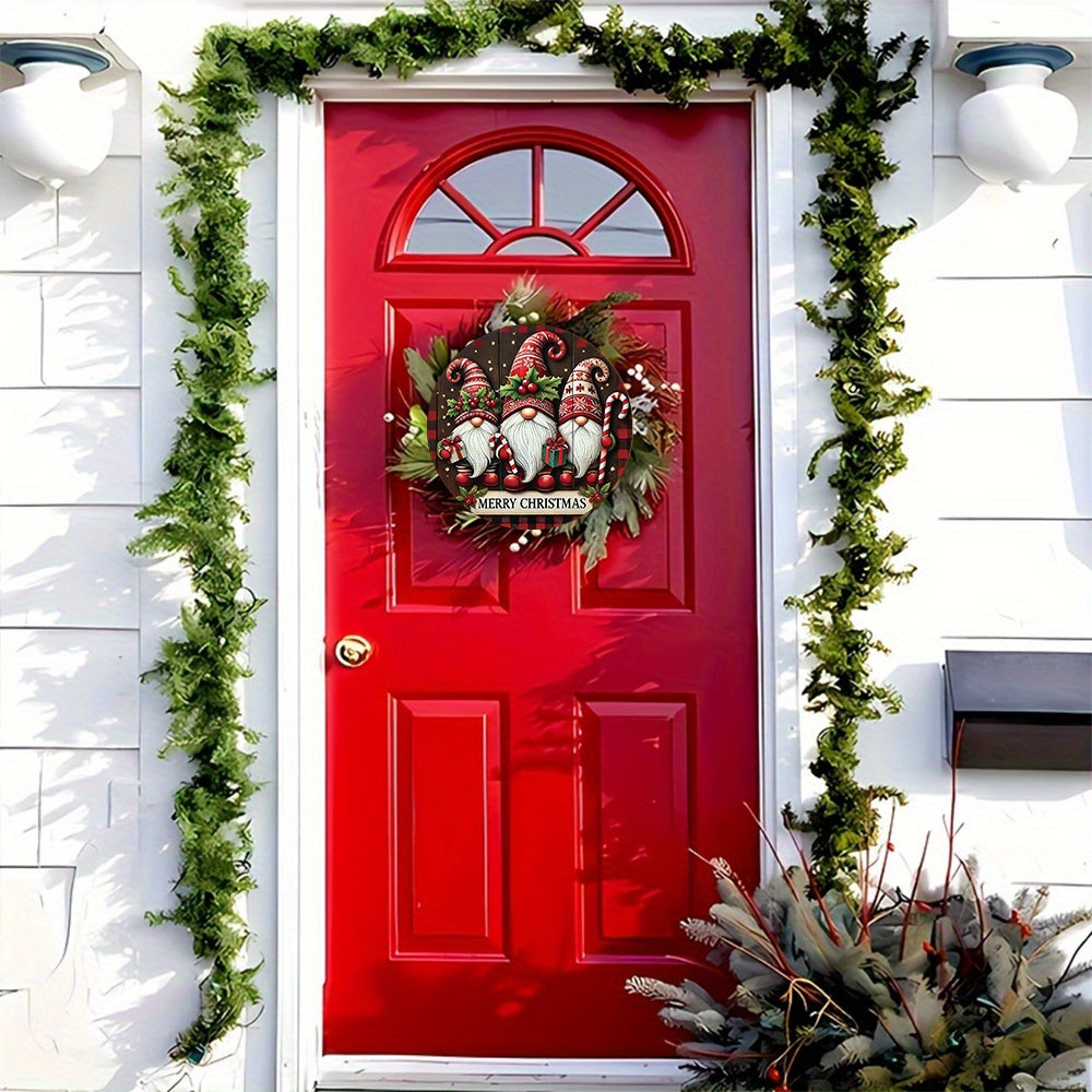 Retro Santa Claus wreath for Christmas decoration.