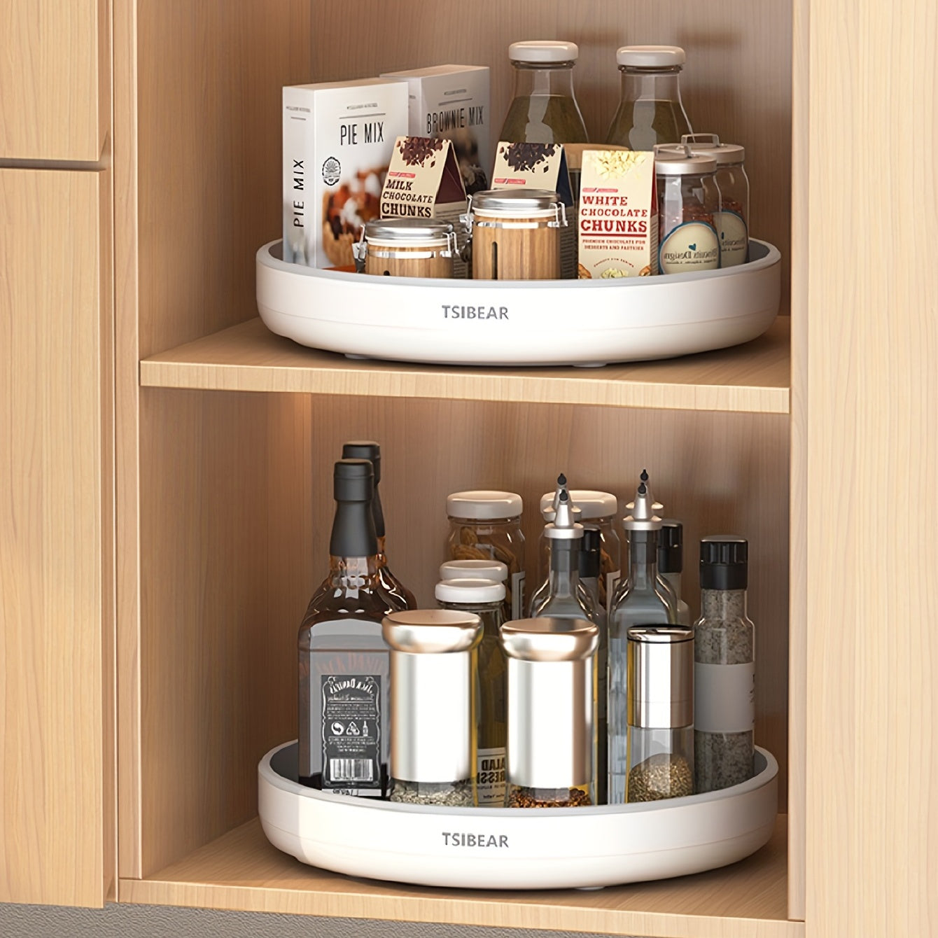 Kitchen Organizer Lazy Susan Turntable - Convenient Countertop Storage for Condiments, Bottles, and Fruits - Rotates 360 Degrees - Made of Durable Plastic - No Assembly Needed - Essential Home Kitchen Accessory