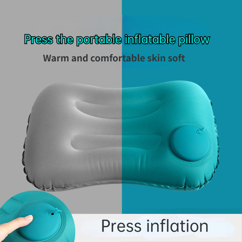 Inflatable Travel Pillow: A Versatile Solution for Comfortable Sleep on the Go - Lightweight, Compact, Easy to Inflate for Camping and Driving - Soft Cover, Easy to Clean