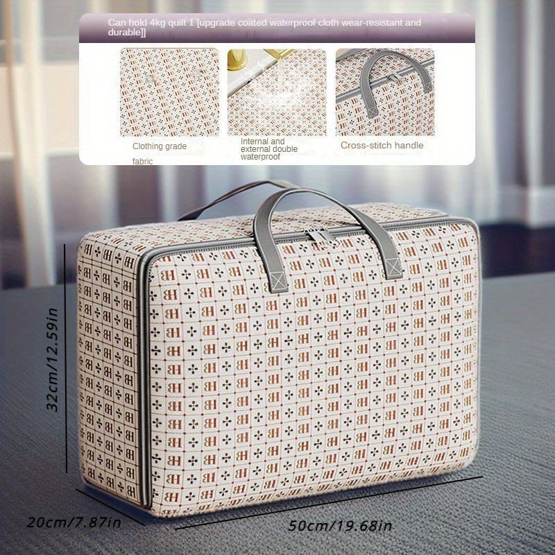 Elegant Rectangle Storage Bag with Owl Wing Closure - Waterproof, Mildew-Resistant, Ideal for Clothing, Moving, Packing, Sundries, Seasonal Quilt. Perfect for Home Kitchen Organization and Under-Bed Storage.