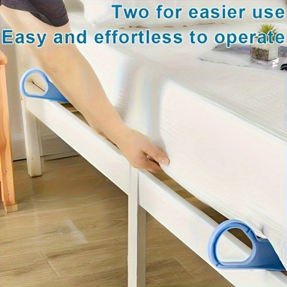 Easily Insert 2 Ergonomic Bed Sheet and Bed Skirt Tuckers in All Corners. These mattress lifters make bed making, tidying, and changing sheets a breeze. Say goodbye to slipping and wrinkling with our non-slip bed lifter and sheet changing fixture.