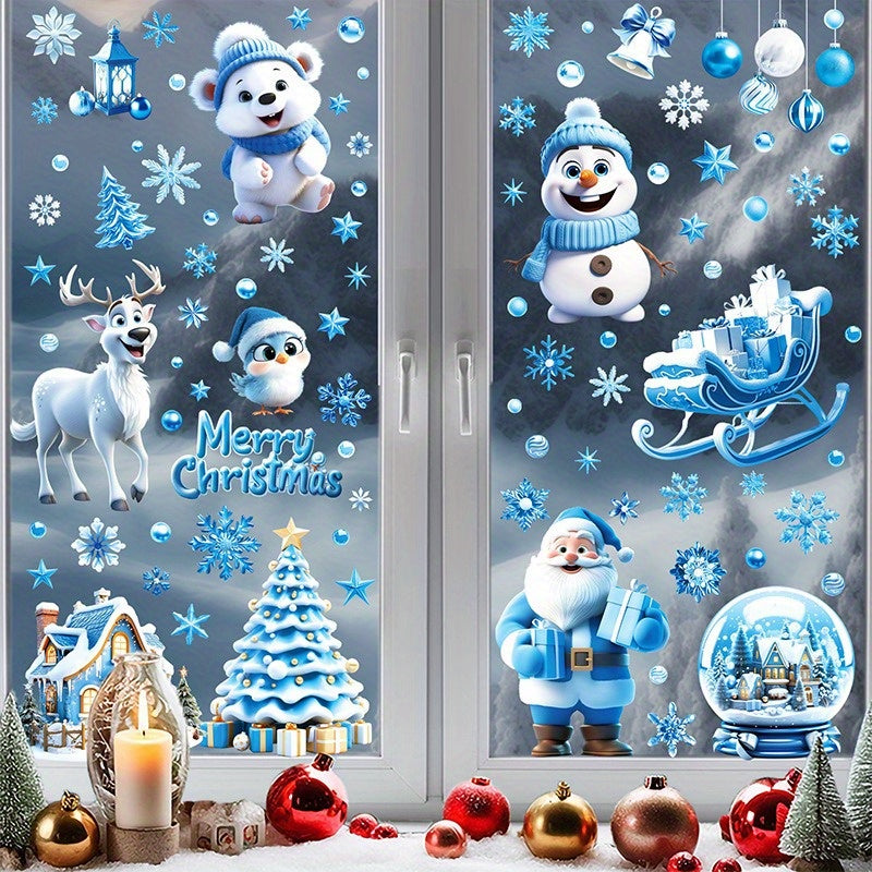 Decorate your home and office windows for the holidays with 110 pieces of Christmas Window Clings made from PVC. These snowflake, reindeer, and Santa decals are easy to apply and remove without the need for electricity. Add a festive touch to your