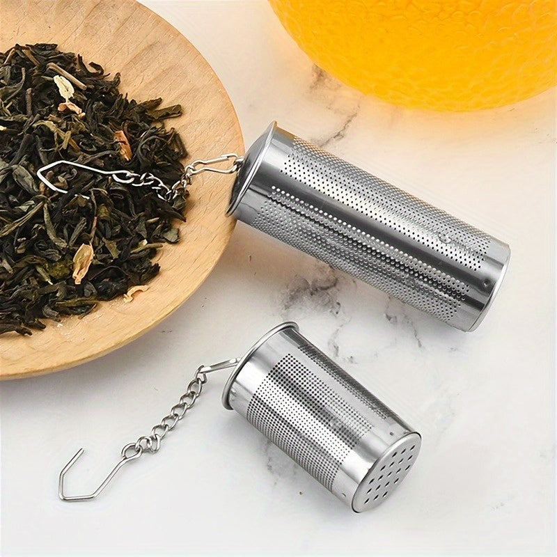 Small tea infuser made of 304 stainless steel, ideal for home use.