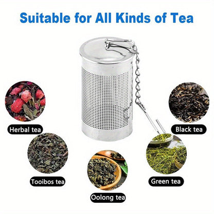 Small tea infuser made of 304 stainless steel, ideal for home use.