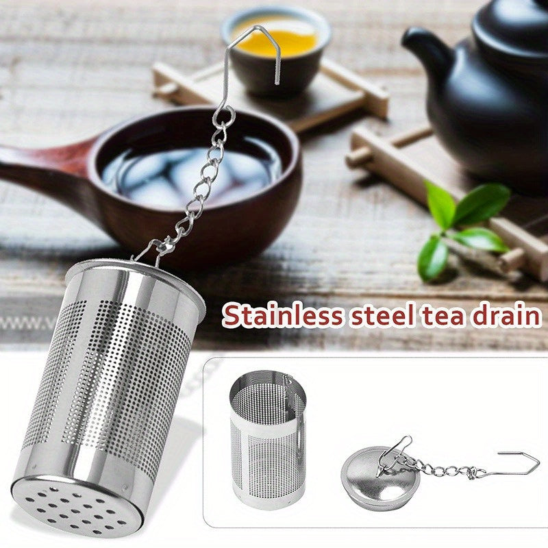 Small tea infuser made of 304 stainless steel, ideal for home use.