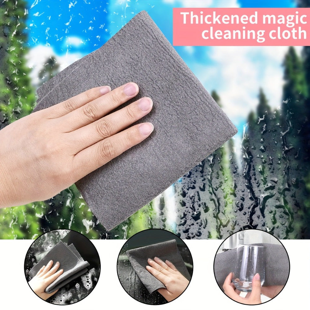 Bundle of 5 Magic Glass Cleaning Cloths: Versatile Wipes for Windows, Mirrors, Cars, Kitchens, and Bathrooms. Long-lasting Microfiber Dish Towels for Streak-Free Cleaning. A must-have for your Cleaning Essentials and School Supplies.