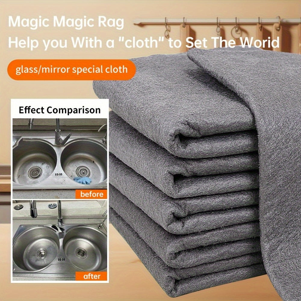 Bundle of 5 Magic Glass Cleaning Cloths: Versatile Wipes for Windows, Mirrors, Cars, Kitchens, and Bathrooms. Long-lasting Microfiber Dish Towels for Streak-Free Cleaning. A must-have for your Cleaning Essentials and School Supplies.