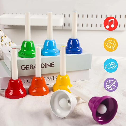 Vibrant metal hand bells with clear sound for adults - perfect for calling and percussion.