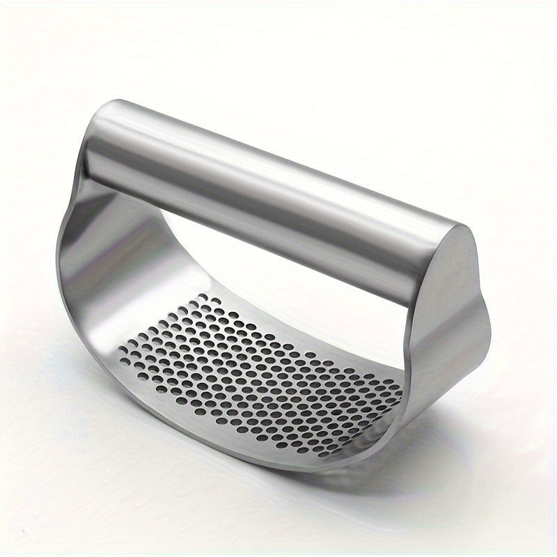 Stainless Steel Garlic Press - Rocker Metal Mincer for Easy Garlic Crushing - Washable Kitchen Chopper and Masher - Essential Kitchen Gadget and Accessory