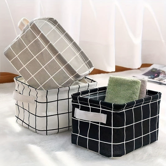 Multipurpose foldable storage organizer with handle. Waterproof and dustproof. Ideal for organizing underwear, socks, cosmetics, and more in the bathroom.