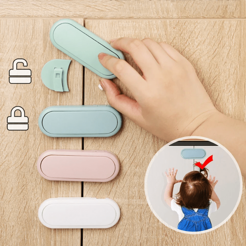 2-Pack of Multi-Functional Safety Cabinet Locks and Straps in Mixed Colors, Suitable for Ages 14 and Up. Made of Plastic, SCCP-Free. Provides Secure Door and Drawer Latch for Protection.