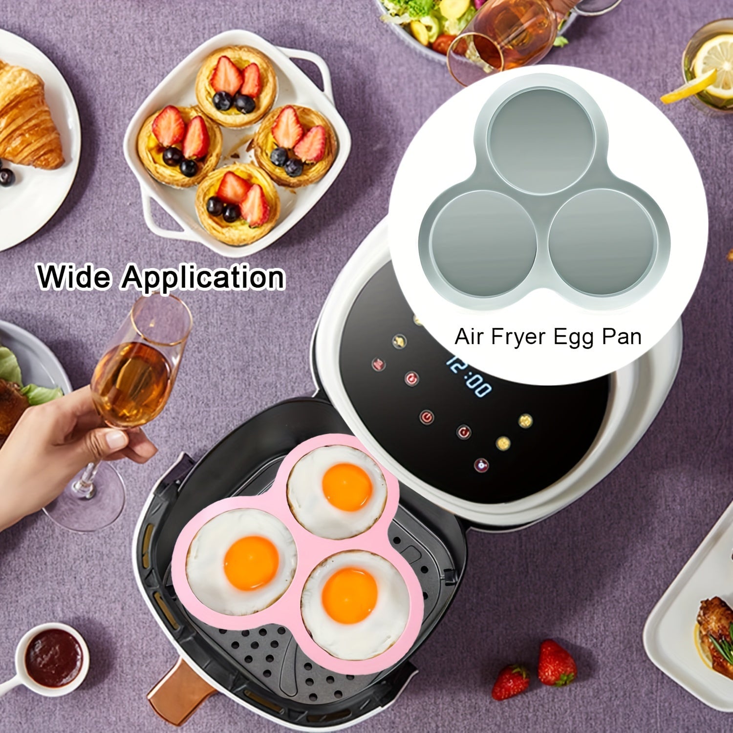 Multi-purpose Silicone Air Fryer Baking Mats Kit - Non-Stick, Heat-Resistant, Effortless Cleaning with Free Oil Brush for Flawless Eggs & Muffins