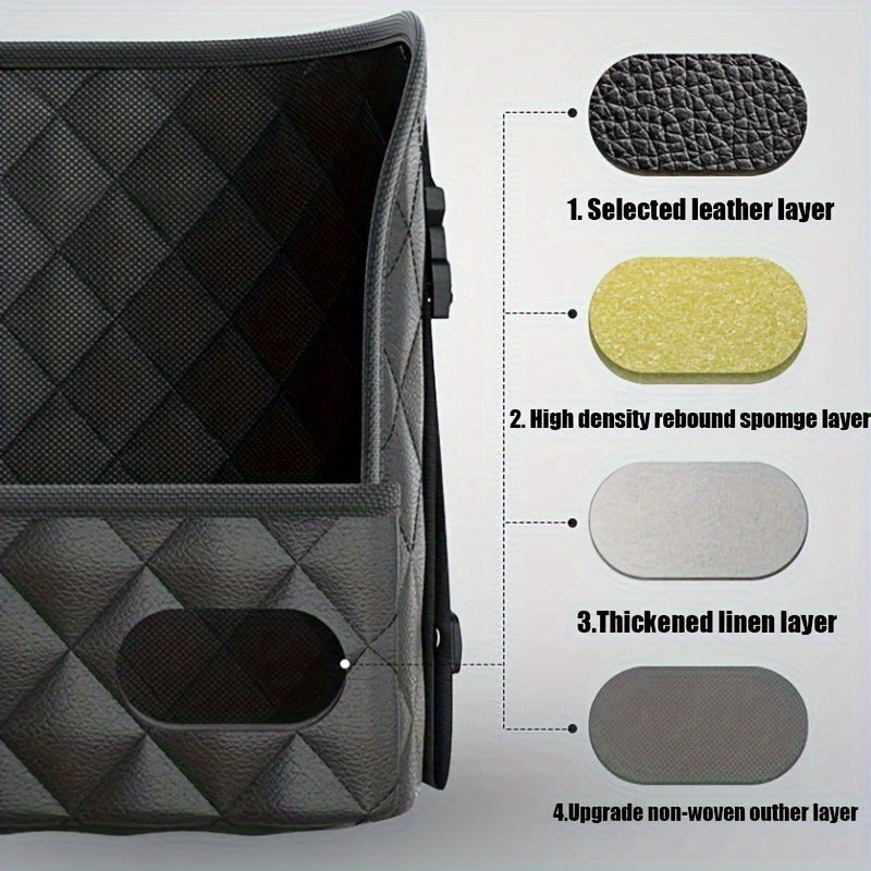 Durable Faux Leather Car Seat Back Organizer with Large Capacity - Convenient Mesh Bag for Storing Car Interior Accessories