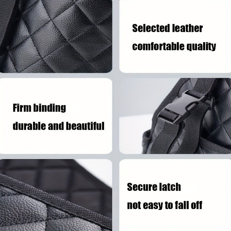 Durable Faux Leather Car Seat Back Organizer with Large Capacity - Convenient Mesh Bag for Storing Car Interior Accessories