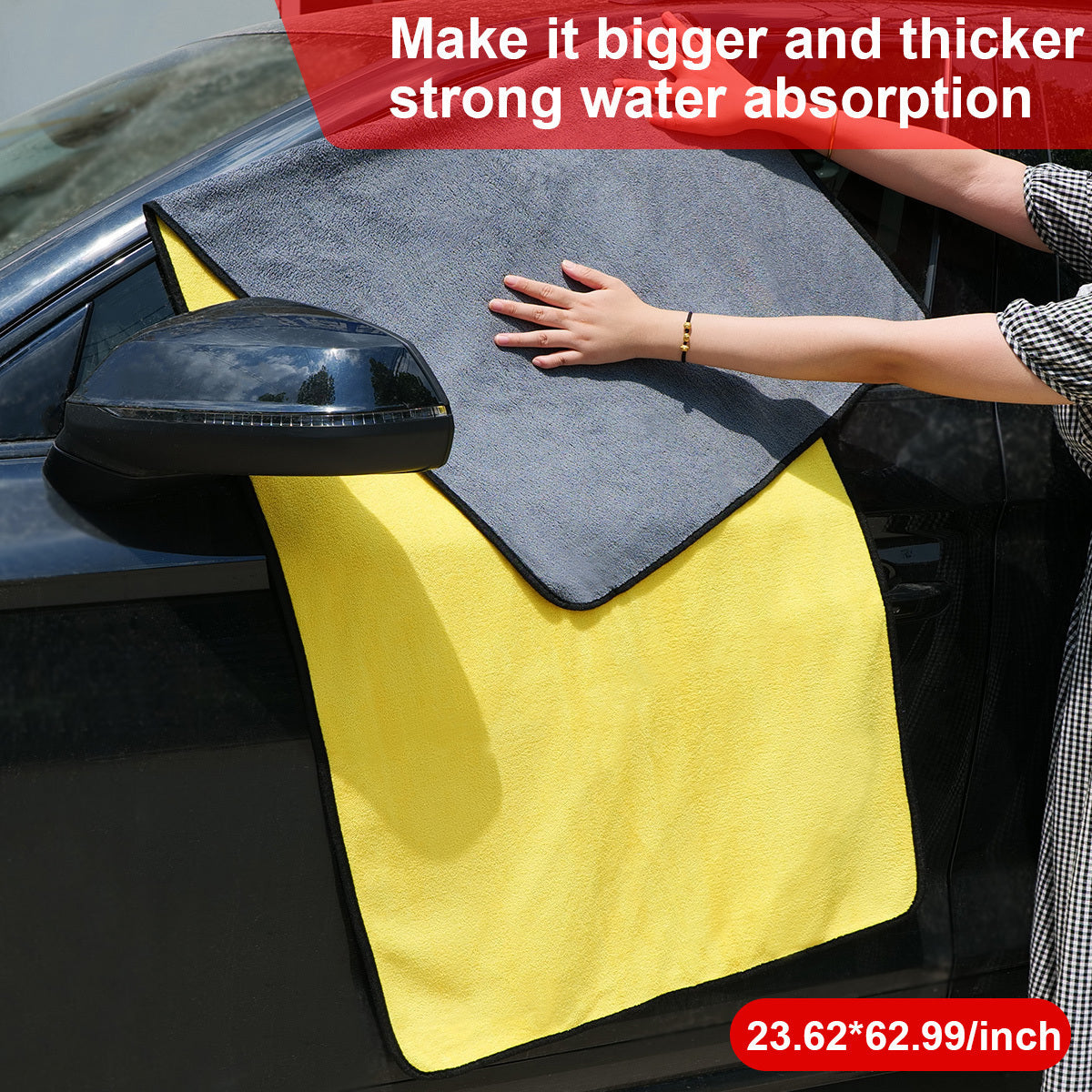 Ultra-Soft, Thick Microfiber Towel for Car Washing - Quick Drying, Durable, Large Size Auto Cleaning Cloth